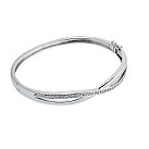 Silver crossover cubic zirconia bangle - Product number 6629709