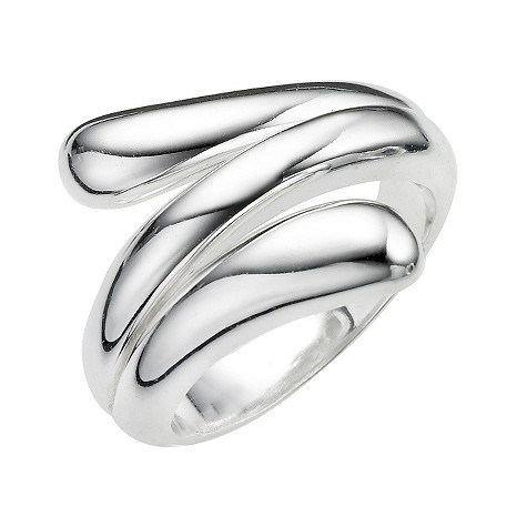 sterling silver organic flick ring - size L