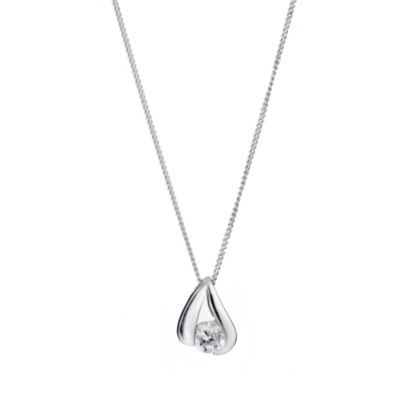 sterling silver cubic zirconia set pendant