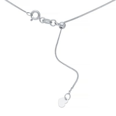 Silver adjustable necklace curb chain