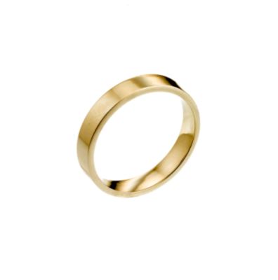 9ct Yellow Gold Heavy Flat Court Wedding Ring 3mm