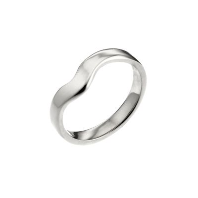 18ct White Gold Shaped Wedding Ring
