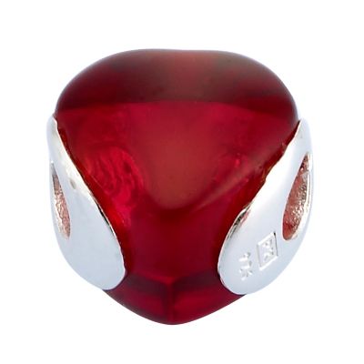 Truth red glass heart charm