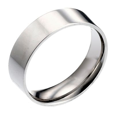 9ct White Gold 5mm Heavyweight Flat Court Ring - Product number 6653154
