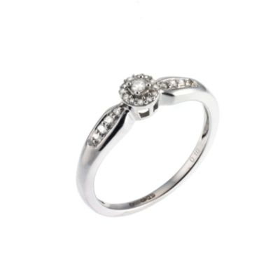 9ct White Gold Diamond Solitaire Ring