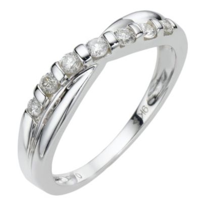 9ct white gold quarter carat diamond ring