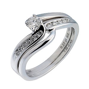9ct White Gold Third Carat Diamond Twist Bridal Ring Set9ct White Gold Third Carat Diamond Twist Bri