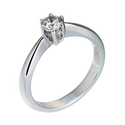 Facets of Love 18ct White Gold Half Carat Diamond Solitaire Claw Set Ring - Product number 6666906