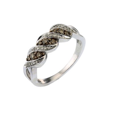 9ct White Gold Third Carat 3 Colour Cafe Diamond Ring - Product number 6667570