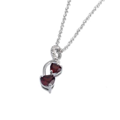 Sterling Silver Diamond and Garnet Crossover