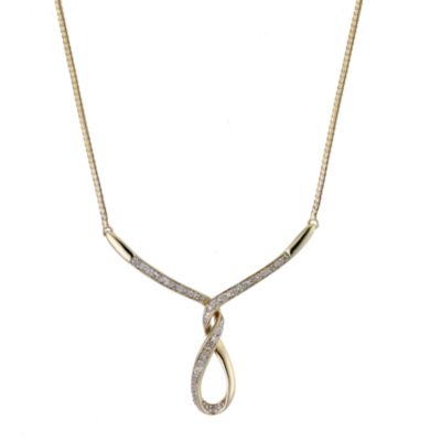 9ct Yellow Gold and Rhodium Diamond Collar Necklace