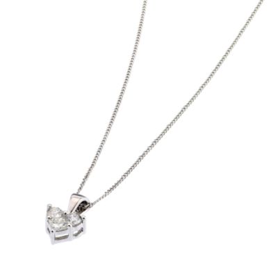 9ct white gold quarter carat diamond heart pendant - Product number ...