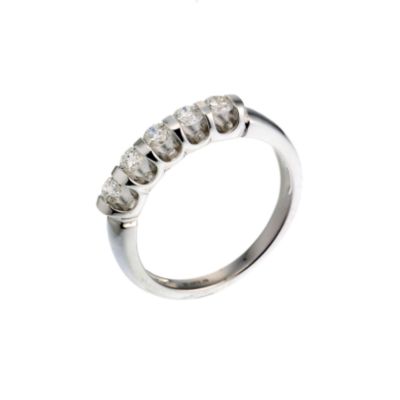 18ct white half carat diamond five stone ring - Product number 6671810