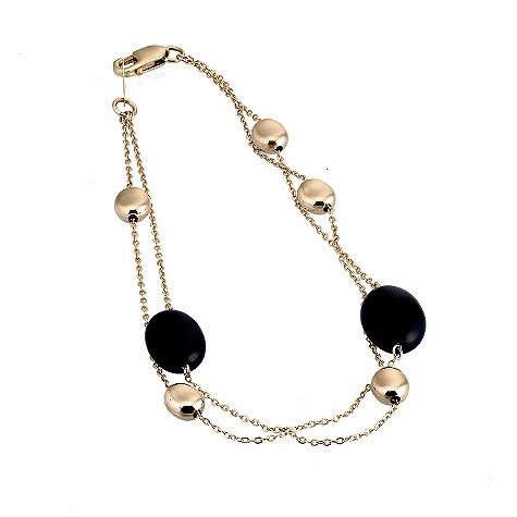 Gold 9ct gold and onyx bracelet