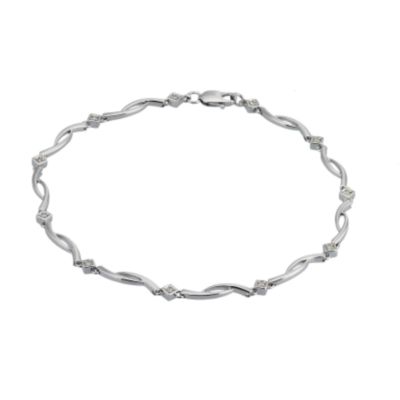 9ct white gold diamond set 20cm bracelet - Product number 6674194