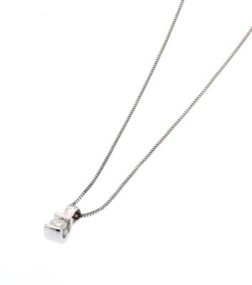 9ct white gold diamond bar pendant - Product number 6675565