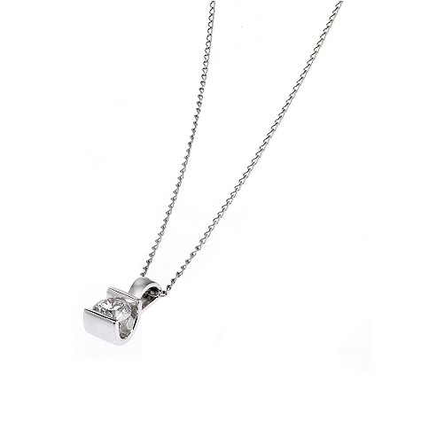 Unbranded Platinum third carat diamond bar pendant