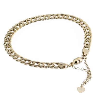 9ct gold double curb magnetic bracelet