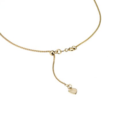 Sliding Adjuster 9ct yellow gold spiga chain 20