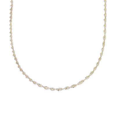 9ct two colour gold three row necklace - Product number 6677215