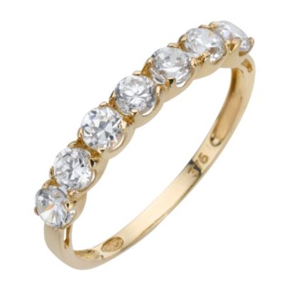 9ct Yellow Gold Cubic Zirconia Half Eternity Ring - Product number 6678084