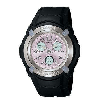 Baby-G Ladies' Black Strap Pink Dial Watch - Product number 6678394