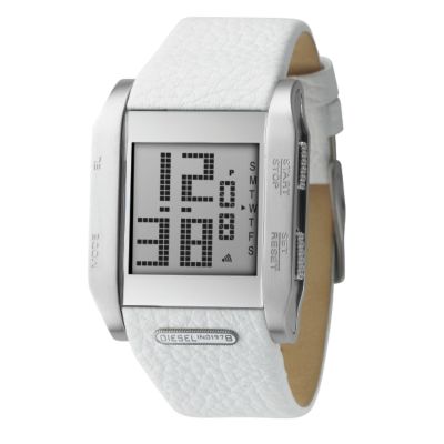 Diesel Men's Digital White Leather Strap Watch - Product number 6678629