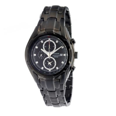 Pulsar Men's Black Bracelet Chronograph Watch at H. Samuel