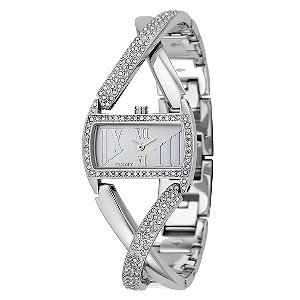 Ladies`East West Stone Set Bracelet Watch