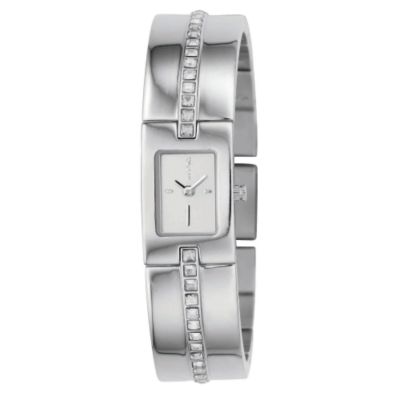 DKNY Ladies' Stone Set Rectangular Dial Bangle Watch