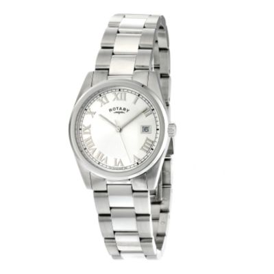 Men` Silver Dial Stainless Steel Bracelet Watch