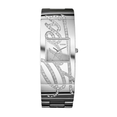 Ladies`Stone Set Stainless Steel Bangle Watch