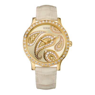 Guess Ladies' Gold-Plated Paisley Dial Watch - Product number 6679412