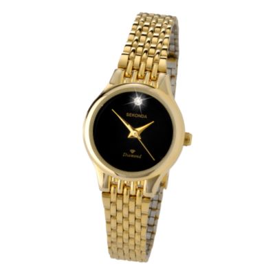 Sekonda Ladies' Diamond Set Gold-Plated Bracelet Watch - Product number 6679463