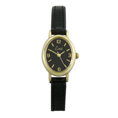 Ladies`Gold Plated Leather Strap Watch
