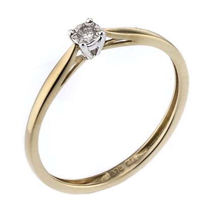 9ct Yellow Gold Diamond Children's Ring Size J - Product number 6679595