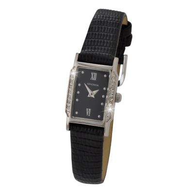 Sekonda Ladies' Black Stone Set Dial Watch - Product number 6679854