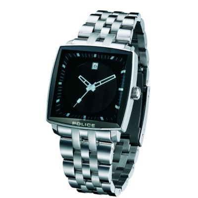 Police Patrol Men's Square Black Dial Stainless Steel Bracelet Watch - Product number 6682006