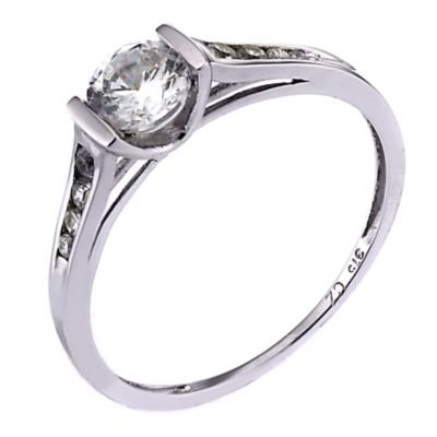 9ct White Gold Cubic Zirconia Shoulder Detail Ring - Product number 6682626