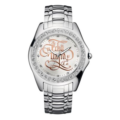 Marc Ecko Men's Stone Set Silver and Rose Gold Dial Bracelet Watch - Product number 6682820