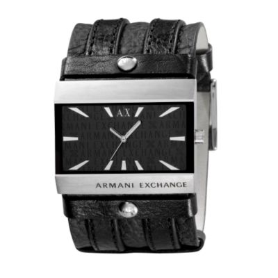 Armani Exchange Men's Black Cuff Watch
