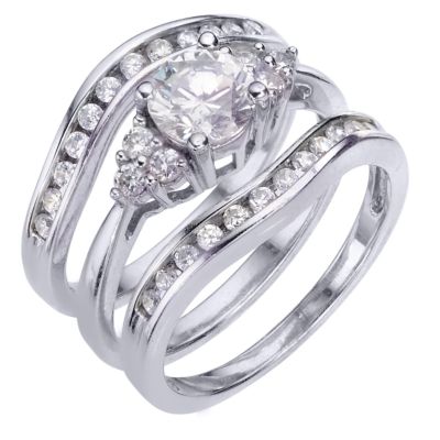 Platinum Plated Silver Bridal Set Medium - Product number 6683088