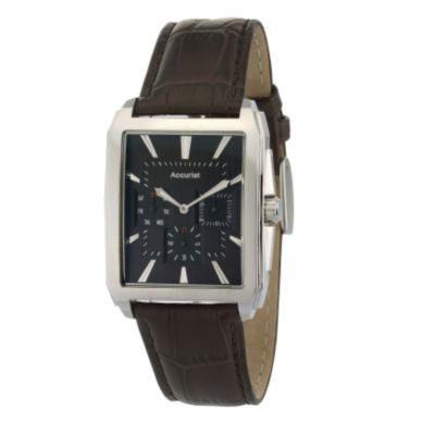 Accurist Men's Brown Leather Strap Watch