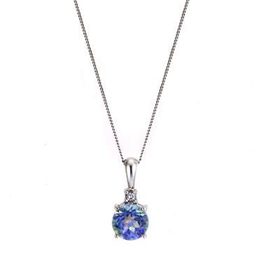 Twilight 9ct White Gold Mystic Topaz Pendant 18" - Product number 6684297