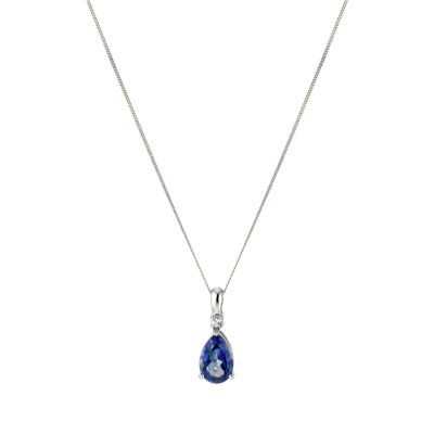 Twilight Collection 9ct White Gold Mystic Topaz Teardrop Pendant - Product number 6684335
