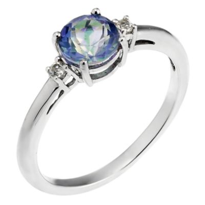 Twilight Collection 9ct White Gold Mystic Topaz Ring - Product number 6684491