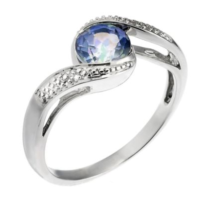 Twilight Collection 9ct White Gold Mystic Topaz Twirl Ring - Product number 6684637