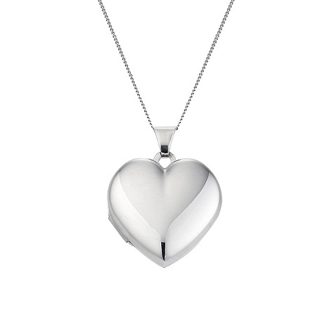 9ct White Gold 21mm With Love Heart Locket
