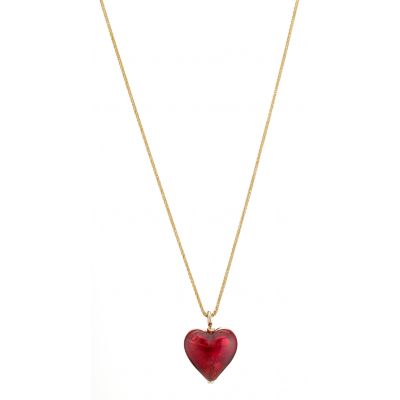 9ct yellow gold murano glass heart pendant - Product number 6693768
