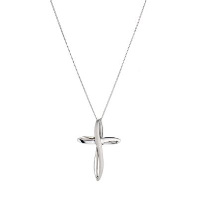 9ct white gold matt polished cross - Product number 6694004